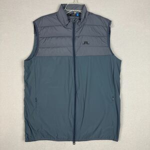 J. Lindeberg Mens XL Winter Hybrid Vest Jacket Gray Lux Softshell Outdoor Golf